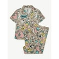 thumbnail image 4 of Looney Tunes X Justice Girls Short Sleeve Button Front Sleep Top and Sleep Pants, 2-Piece, Sizes 5-18, 4 of 4