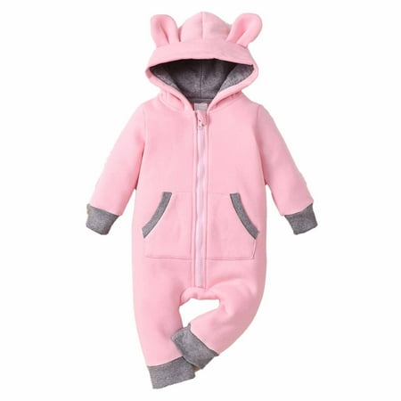 

Odeerbi Reduced Baby Girls Boys Clothes Baby Rompers Spring Autumn Infant Toddler Long Sleeve Hooded Bear Ear Romper With Pockets Jumpsuit