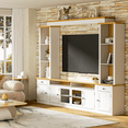 thumbnail image 2 of Modern Wall Unit TV Stand with Bookshelf & Wine Cabinet, Large Entertainment Center with Open Shelves for TVs up to 78", White Living Room Media Console & Display Cabinet, 2 of 8