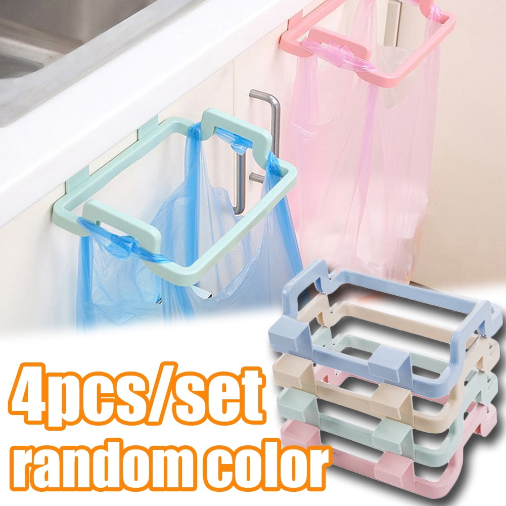 Cheers.US 4Pcs/Set Kitchen Trash Bag Holder Towel Rack Garbage Bag