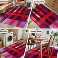 thumbnail image 5 of 3'x5' Area Rugs, Red Purple Indoor Outdoor Area Rug for Living Room Bedroom, Striped Plaid Modern Abstract Oil Painting Washable Bathroom Rugs Kitchen Floor Carpet Mats Home Decor Aesthetic, 5 of 8