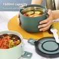 thumbnail image 2 of Hot Food Thermos, All in One Stackable Lunch Box, Portable Insulated Lunch Box, Stainless Steel Thermal Compartment, Snack Lunch Box[Green], 2 of 9