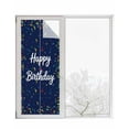 thumbnail image 6 of Happy Birthday Window Privacy Film Stained Glass Window Film Decorative Windows Cover Static Windows Cling for Glass Door Navy Blue Modern Abstract Art Stickers for Bathroom 29.5"x78.7", 6 of 7