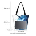 thumbnail image 4 of Uemuo Blue White Fluid Art Print Tote Bags for Women,Large Capacity Corduroy Bag,Reusable Grocery Shoulder Bag,Beach Tote with Zipper Closure, Daily Essentials, 4 of 7