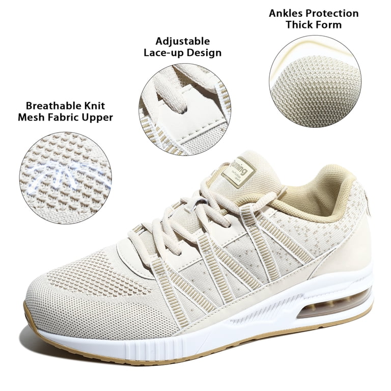 Men\'s Khaki Walking Running Tennis Cross Training Sneakers Athletic Shoes Mens Athletic Shoes Khaki Breathable Workout Gym Tennis  main image 4