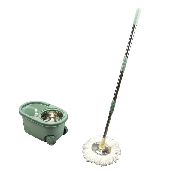 YAHHU Spin Mop Bucket System – 360° Rotating, Washable Mop Head, Built‑In Wringer, Deep‑Clean Hardwood & Tile Floors