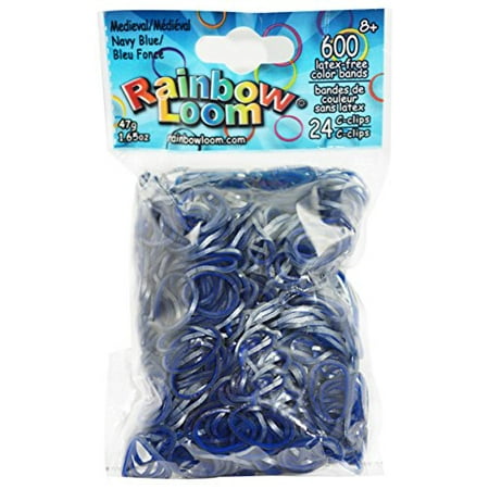 Rainbow Loom Medieval Navy Blue Rubber Bands With 24 C-clips (600 Count 