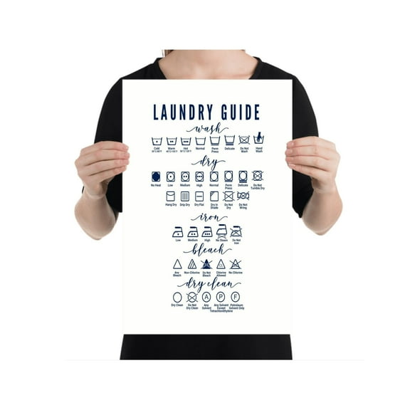 Laundry Care Guide - Home Organization - 13x19 Poster Print - Wall Art