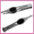 thumbnail image 1 of pinzas con luces LED para maquillaje, de acero inoxidable, color plateado., 1 of 5