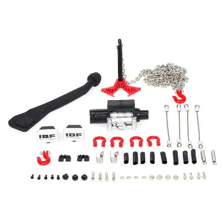 

RC Rock Crawler Car Decoration Parts Exhaust Pipe Winch Lampshade Hook Chain Kit for Axial SCX10 D90 Hsp 4WD RC Model Car