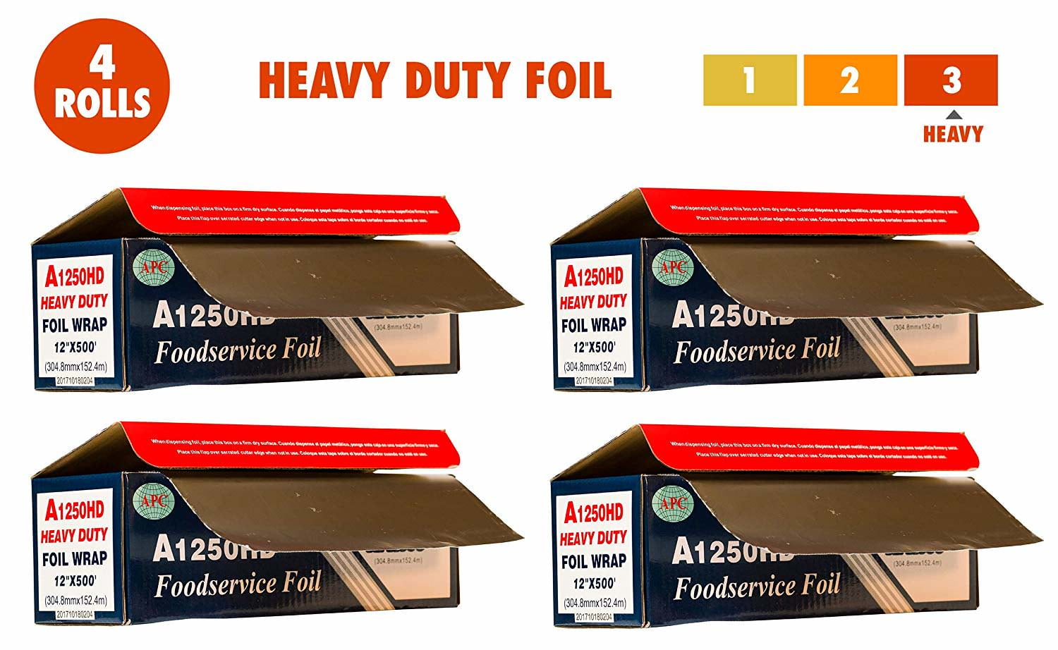 Heavy Duty Aluminum Foil, 12 Inches X 500 Feet, Commercial Industry