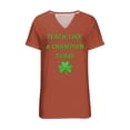 thumbnail image 4 of BLTIBY St. Patrick's Day Shirts for Women Shamrock Shirt Clover Printed Irish Gift Casual Loose V Neck Short Sleeve Pullover Tops Orange 2 XL, 4 of 4