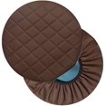thumbnail image 1 of 2PC 14in Stool Cover Round Bar Stool Cover Waterproof Faux Leather Stool Slipcover Anti-Slip Round Seat Cover Coffee, 1 of 5