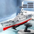 thumbnail image 2 of TFixol 2.4GHz Dual Motor Remote Control Battleship LHD-881 with Low Battery Alert, Water-Off Protection, and Realistic Lighting (Large Size, Dual Battery Version), 2 of 7