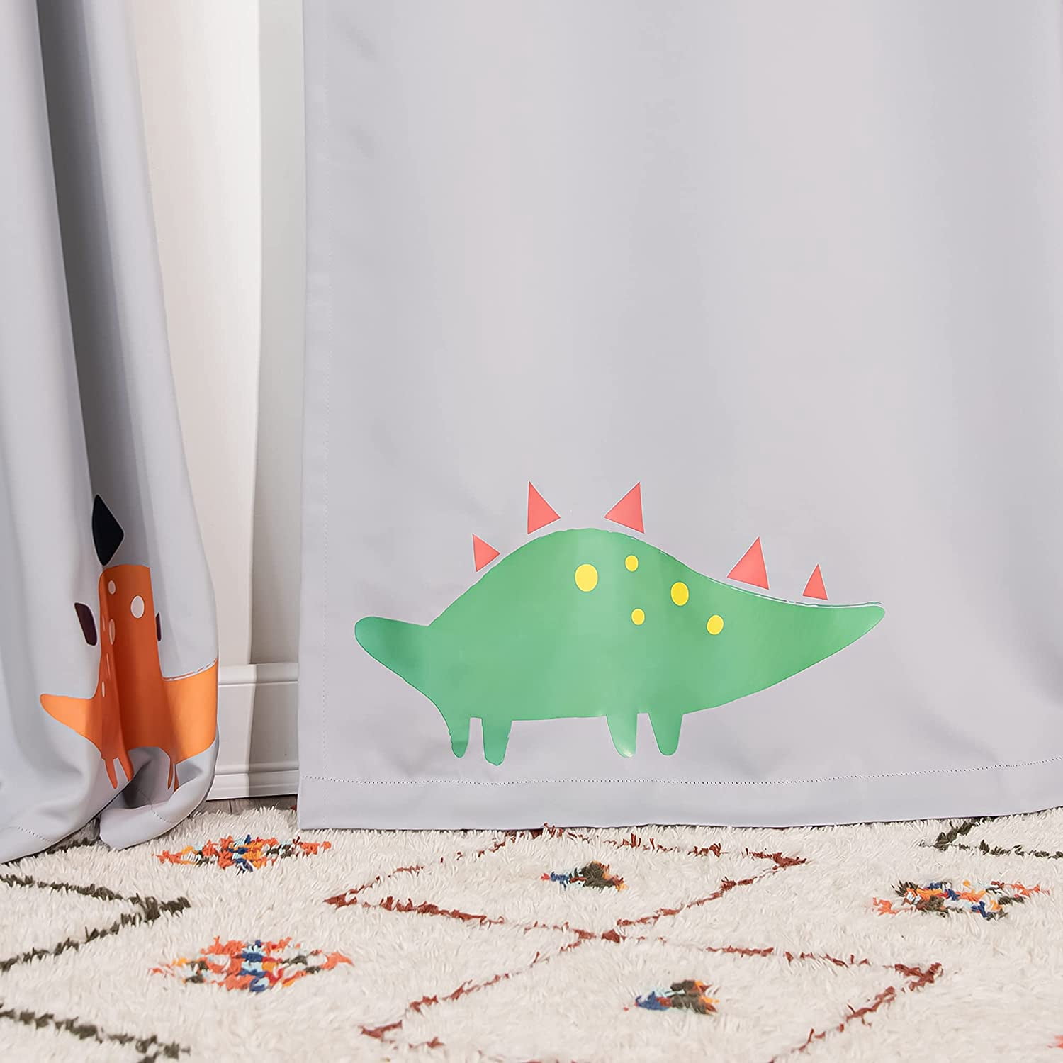 Quality Home Dinosaur Dino Buddies Children Grommet Top Blackout Curtains for Kids Room -84"