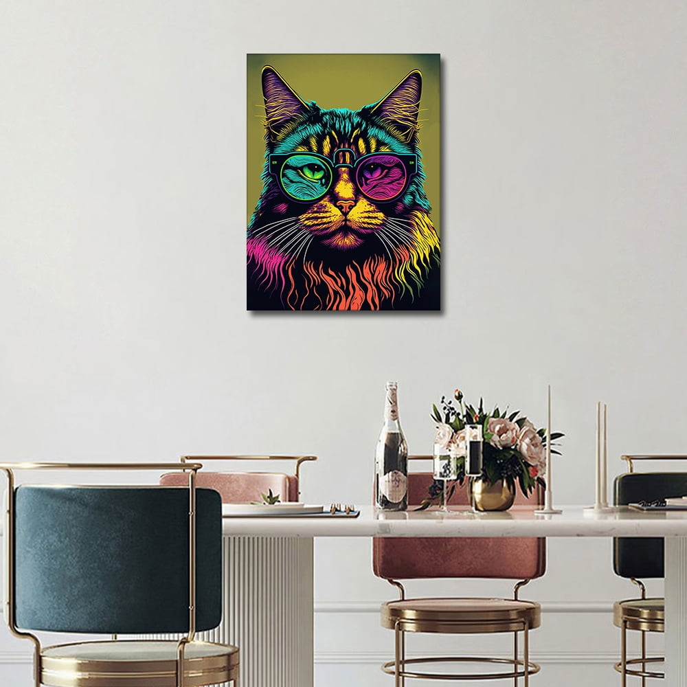 TISHIRON Diamond Art Painting Kits,12x16 inch 5D DIY Cat with