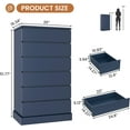 thumbnail image 5 of Blue Dresser with 7 Drawers for Bedroom Tall 7 Drawers Dresser & Chests of Drawers with Storage Space, Large Wood Storage Cabinets Closet Organizer for Living Room Hallway, 5 of 8