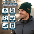 thumbnail image 4 of EINSKEY Knit Cuffed Lined Beanie, 2-Pack Skull Cap Beanie Stocking Hats For Men Women Fall Winter - Black Green, 4 of 8