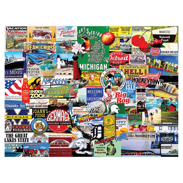 White Mountain Puzzles I Love Michigan 1000 Piece Jigsaw Puzzle Walmart Com Walmart Com