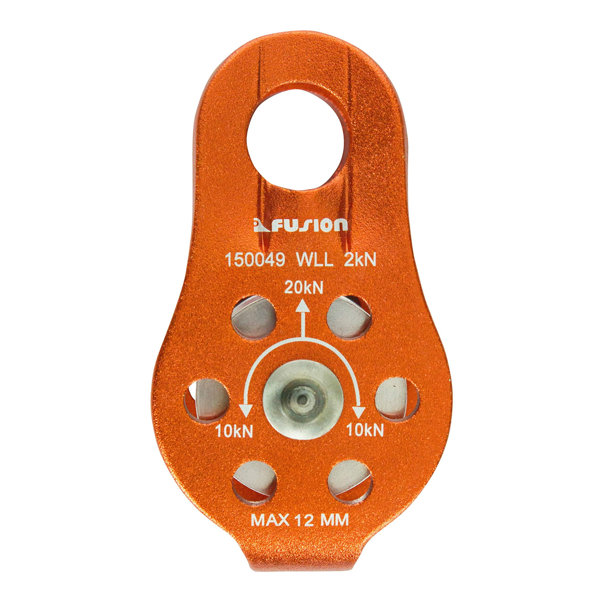 Fusion Climb Nuro Fixed Side Aluminum Pulley Orange 20KN 