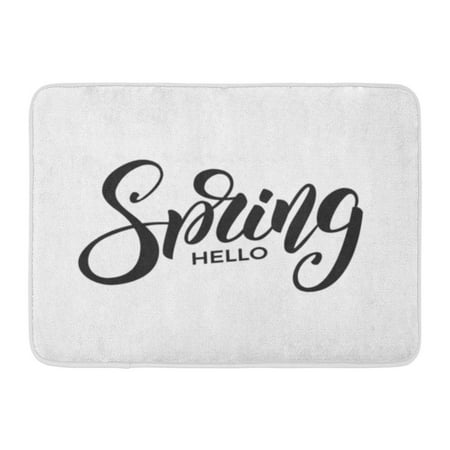 GODPOK Text White Calligraphy Spring Trendy Script Lettering Design Hello Sale Badge Rug Doormat Bath Mat 23.6x15.7