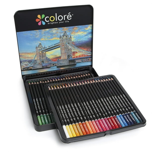Colore 48 Colors Set Colored Pencils Drawing Coloring Pens Art Supplies Walmart Com Walmart Com