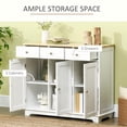 thumbnail image 4 of White Sideboard Buffet Cabinet with 3 Doors 3 Drawers Adjustable Shelf for Kitchen Living Room Hallway Coffee Bar Storage, 4 of 7