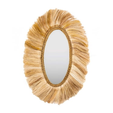 TOV Furniture Tribal Natural Abaca Mirror With Iron Frame