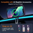 thumbnail image 2 of Funda magnética para iPhone 14 Plus/15 Plus, compatible con MagSafe, diseño de marco ondulado transparente, borde suave, bonita funda protectora transparente mate a prueba de golpes, 2 of 6