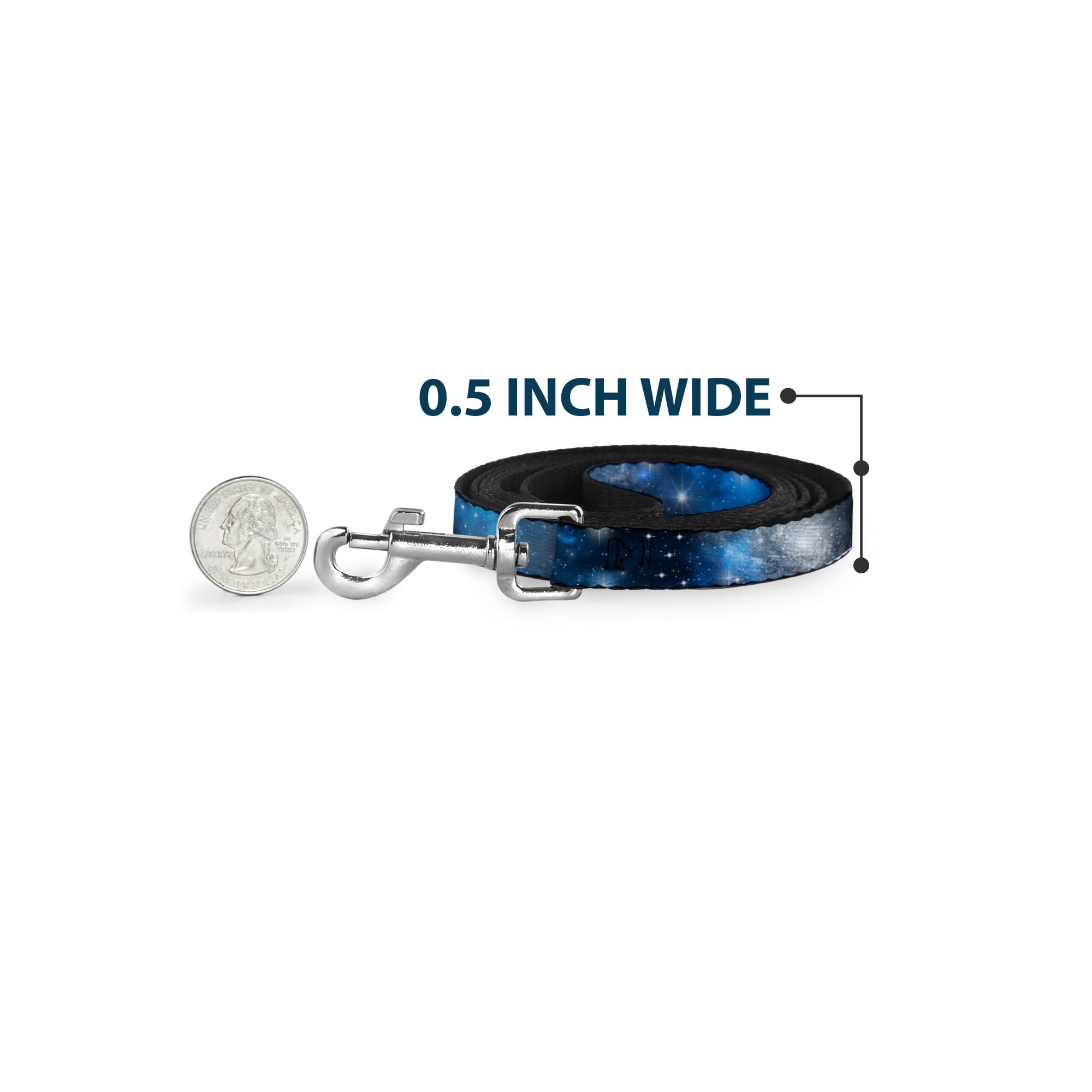 Buckle-Down Pet Leash, Dog Leash, Galaxy Blues Blues, 6 Feet Long 1.0 Inch Wide