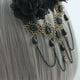 thumbnail image 2 of Horquillas para el pelo con rosas, borlas, flores, encaje, tocado, accesorios para el pelo de mujer, horquilla (negro), 2 of 7