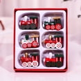 thumbnail image 3 of 2 juegos de miniaturas de tren colgante de Navidad Mini adornos navideños Tren de madera de Navidad Juguete de madera Adorno de tren de Navidad Sala de escritorio, 3 of 5