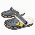 thumbnail image 4 of Cdudpw Kids Slippers for Boys and Girls – Cozy Slip-On Shoes with Faux Lining, Cushioned Memory Foam Comfort(W243-Grey), 4 of 5