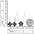 thumbnail image 2 of Gem Stone King 18K Yellow Gold Plated Silver Blue Iolite and White Zirconia Pendant Earrings Jewelry Set for Women (7.59 Cttw, Heart Shape 6MM, with 18 inch Chain), 2 of 3