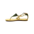 thumbnail image 5 of BadPiggies Womens Metallic Summer Leather Sandal 18K Gold Plated Chain CICI Venus Bikini Thong Flat Sandals, 5 of 7