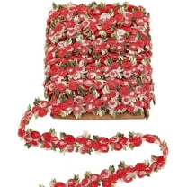 4.6~5Yards Flower Polyester Trim Ribbon for Curtain Lace Trimmings Red 3/4 inch(20mm)