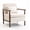 Antique White + Corduroy + Foam, variant on Ardescere Mid Century Modern Storage Accent Chair, Wood Frame Upholstered Armchair with Detachable Waist Cushion for Bedroom Sunroom
