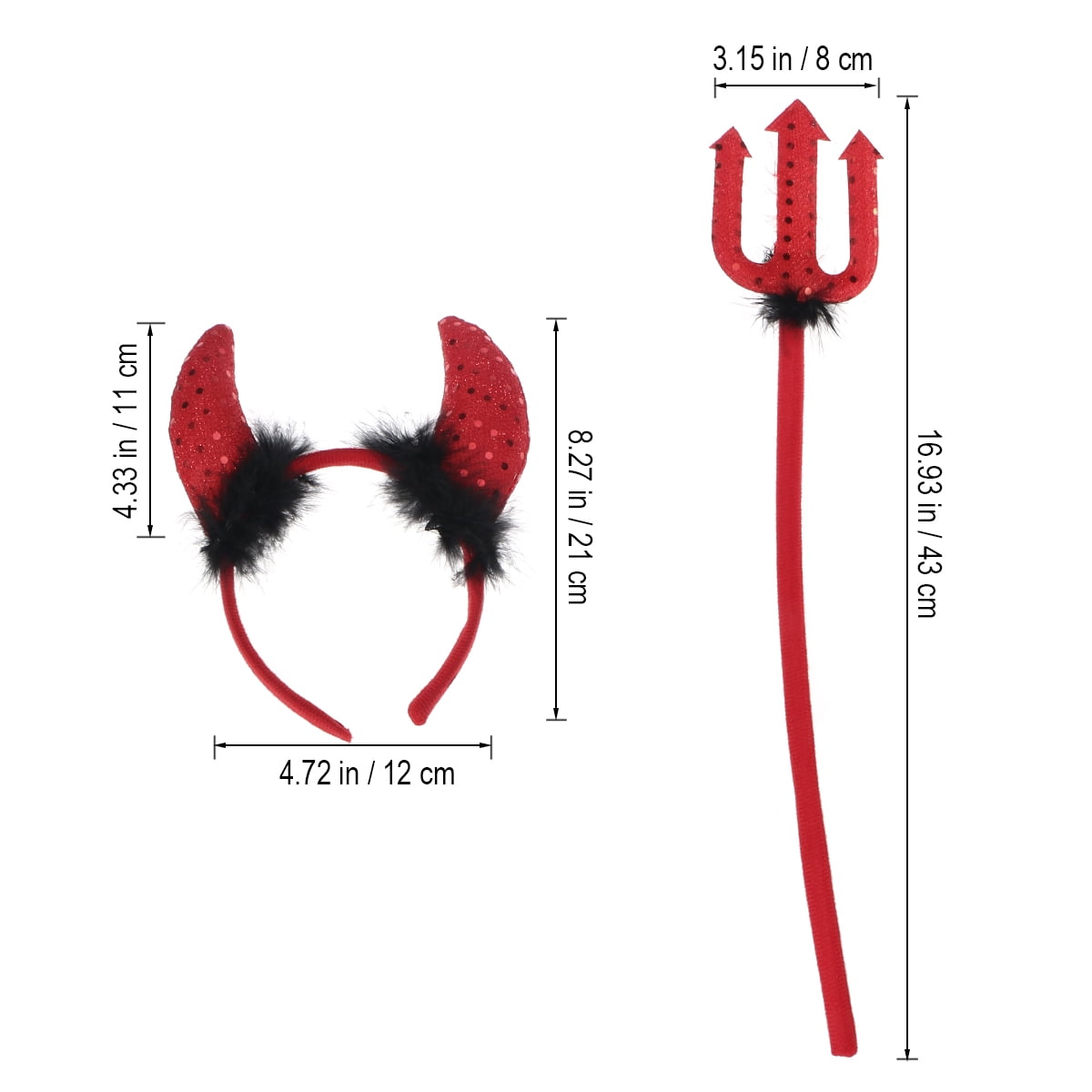 Red Devil Horns Bow tie & Tail Set Halloween Fancy Dress Hen Night on Headband 