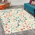 thumbnail image 2 of Modern Art Decorative Rug, Grunge Polka Dots Spots Backdrop Motif Retro Nostalgic Aesthetic Image Print, Quality Carpet for Bedroom Dorm and Living Room, 6 Sizes, Dark Coral, by Ambesonne, 2 of 4