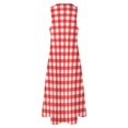 thumbnail image 5 of Robe à Carreaux Vichy Rouge et Blanc Robe Maxi Vintage Street Wear Boho Plage Longues Robes Col en V Design Surdimensionné Vestidos, 5 of 5