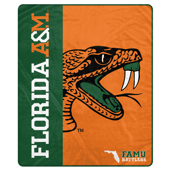 NCAA Florida A&M Rattlers 50x60 Inch Ultra Soft Tailgate Throw