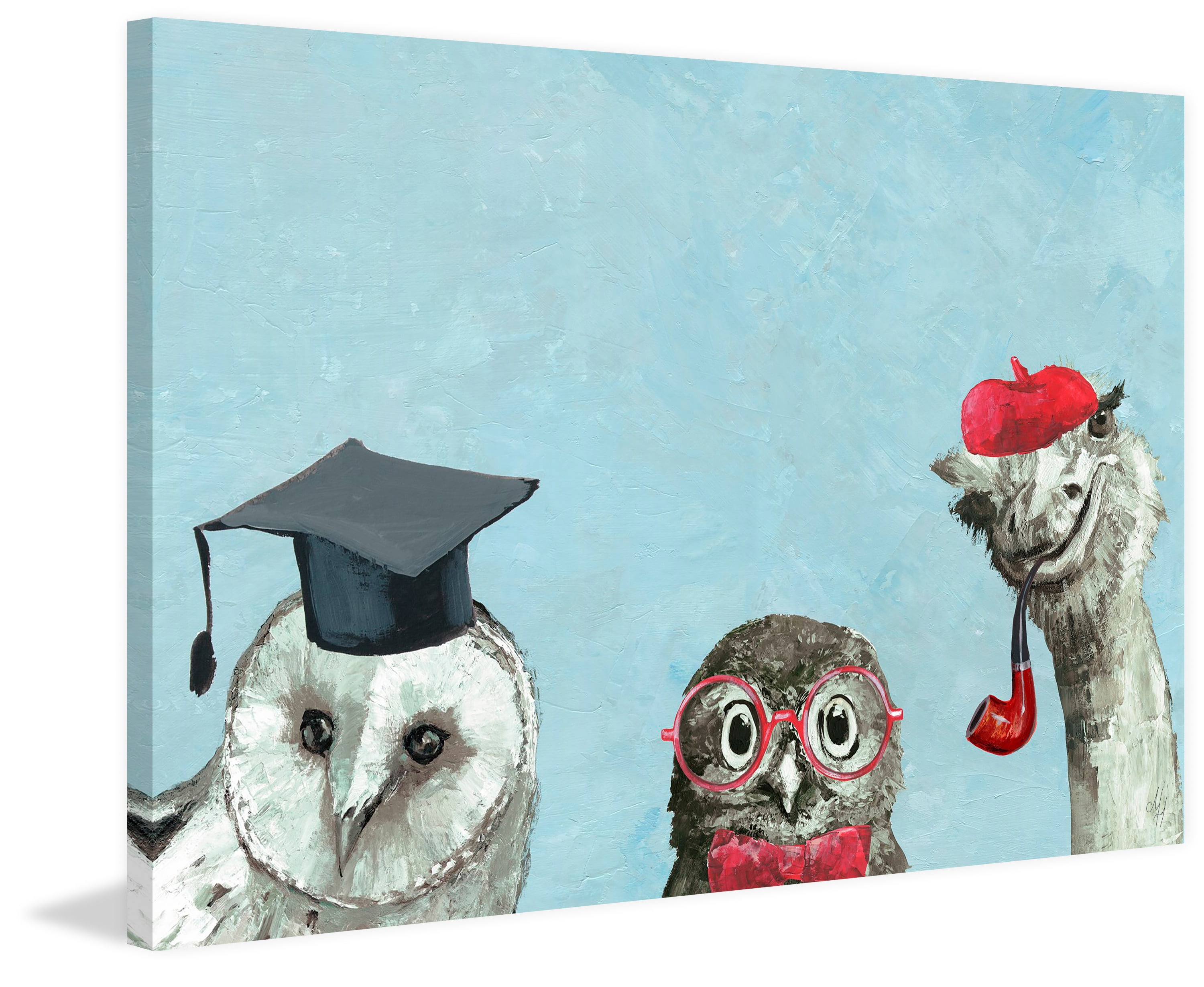 Marmont Hill Brainy Birds Canvas Wall Art