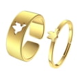 thumbnail image 1 of 2pcs Peace Dove Matching Promise Ring for Couples Anniversary or Engagement Gifts Adjustable Ring, 1 of 5