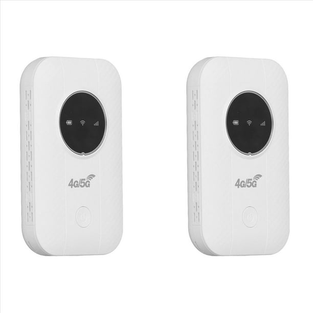 2X Enrutador Módem LTE 4G 5G, Punto de Acceso de 300 Mbps para Hasta 10 Dispositivos, Ranura para Tarjeta SIM, Batería de 2100 MAh, para Viajes, Viajes de Negocios