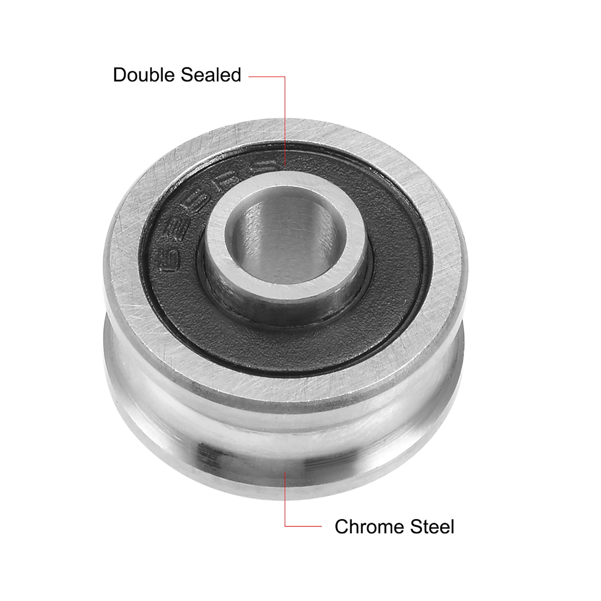 Othmro SG15 U-Groove Track Guide Bearing 5x17x8mm Pulley Wheel Bearings for Textile Machine Dual Row 