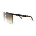 thumbnail image 3 of Flat Top Half Rim Euro Style Mafia Shield Plastic Oversize Sunglasses Tortoise - Brown, 3 of 4