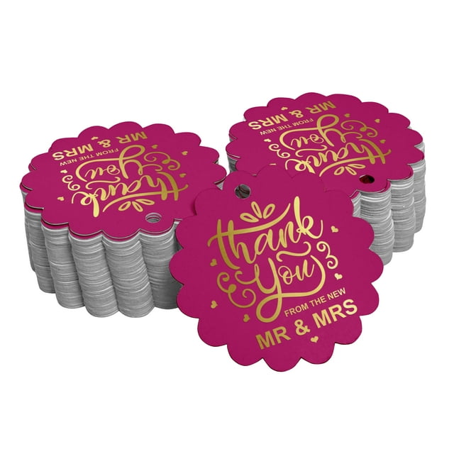 Inkdotpot 50 Pack Thank You From The New Wedding Favor Paper Tags Craft Real Gold Foil Hang Tags