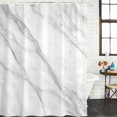 thumbnail image 3 of Marble Waterproof Fabric Shower Curtain,Modern Grey White Rock Monochrome Simple Waterproof Fabric Shower Curtain for Bathroom Curtains Bathtubs Hotel Shower Curtains with 12 Hooks Standard 72x72, 3 of 8