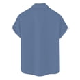 thumbnail image 2 of BUWTTED Mens Dress Shirts Button Down Stripe Short Sleeve Casual Summer Comfort Breathable Collar Blue Shirts L, 2 of 3