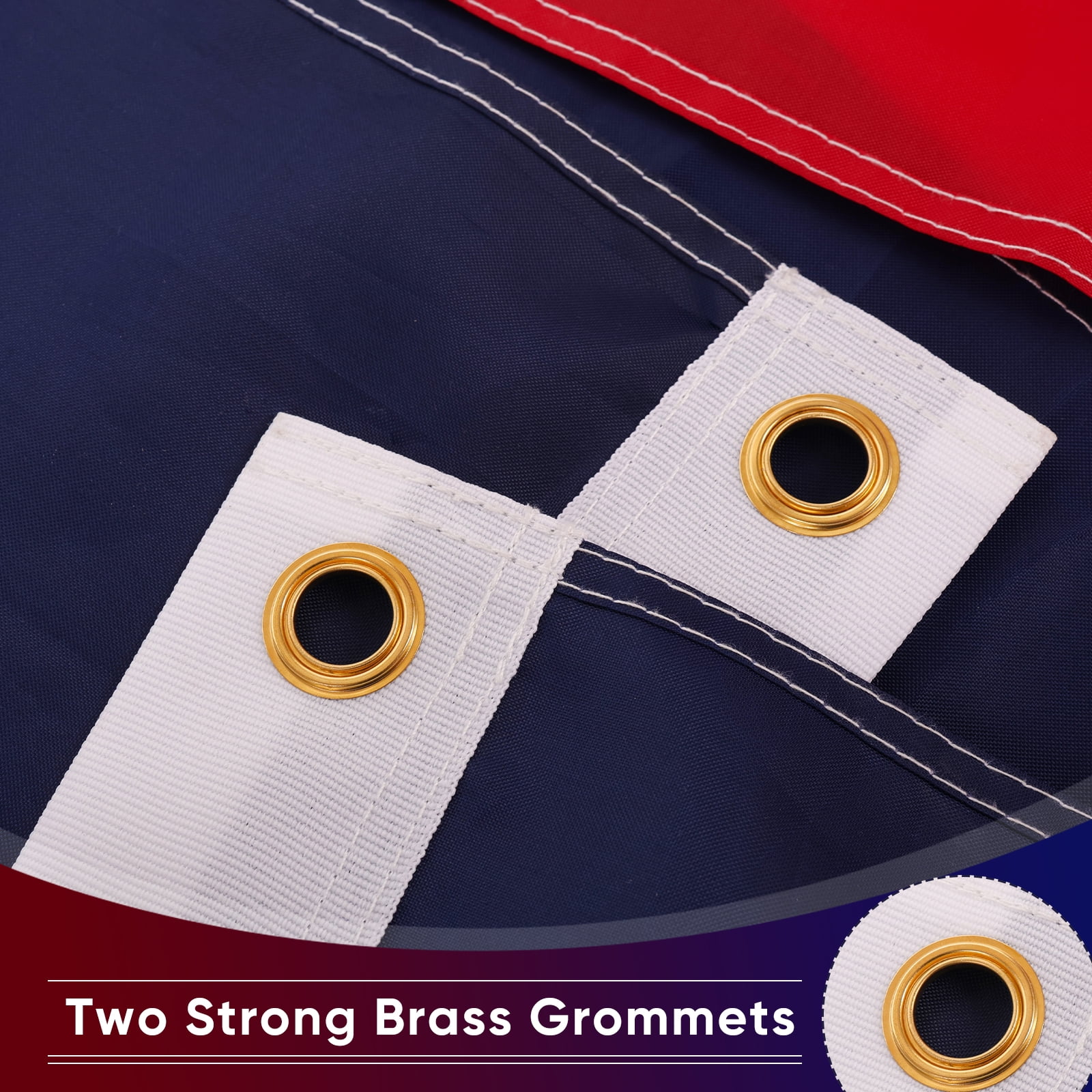 Texas Flag 5x8 ft Outdoor Flag, Embroidered Star Stripes, Heavy Duty, 2 Brass Grommets, All-Weather